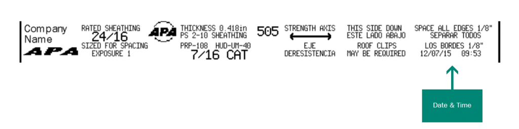 Typical grade stamps for plywood and OSB. (Courtesy of TECO, Sun